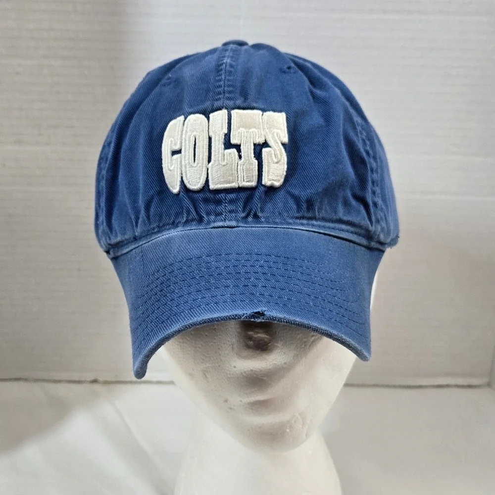 Indianapolis Colts‎ NFL Team Apparel Stretch Fit Hat Cap Blue SM Distressed